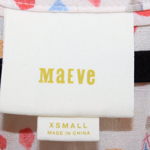 Anthropologie Maeve Paccia Button down Tunic size XS Geometric Tiered - Picture 3 of 5